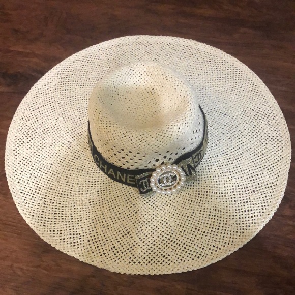 Faux ladies designer beach hat one size fits most main image 5